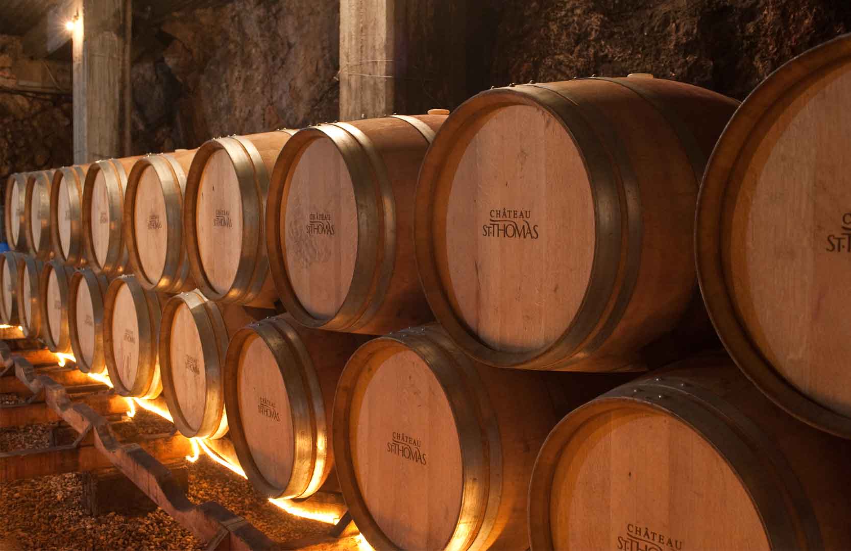 Weinkeller von Chateau Saint Thomas